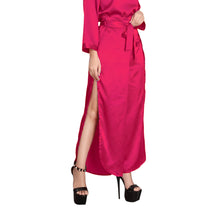 Green Satin Palazzo Pants, elegant self tie trousers S-3XL.