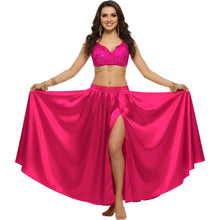 Satin Half Circle Dance Skirt | Side Slit Flow S-3XL | 41 Colors S15