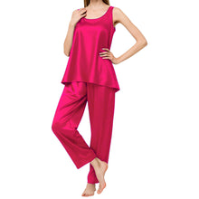 Satin Nightwear Top + Palazzo Set | Luxury Pajamas S-3XL | 41 Colors S21