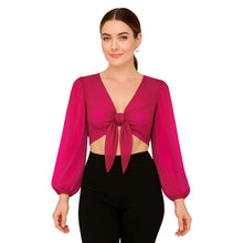 Chiffon Belly Dance Ruffle Top | Flowy Sleeve Choli S-5XL | 30 Colors C73