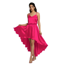 Gray Satin Asymmetrical Skirt, professional formal maxi.