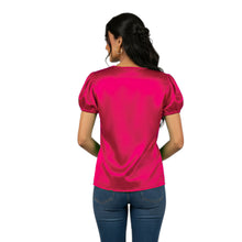 Satin Round Neck Short Sleeve Top | Chic Blouse S-3XL | 41 Colors S89