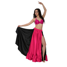 Satin Half Circle Skirt w/ Frill | Elegant Dance Flow S-3XL | 41 Colors S52