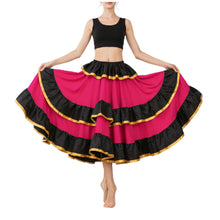 Satin Full Circle Skirt Black Frill | 360° Dance Flow S-3XL S75