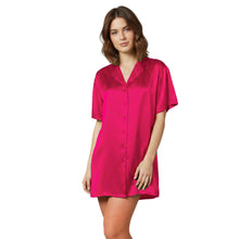 Satin Night Wear Long Shirt | Loose Sleep Shirt Dress S-3XL | 41 Colors S111
