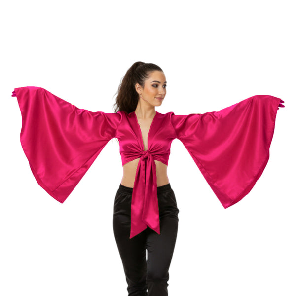 Satin Belly Dance Top | Self-Tie Choli Haut S-3XL | 41 Colors S37