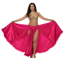 Satin Full Circle Skirt w/ Slit | 360° Dance Flow S-3XL | 41 Colors S102