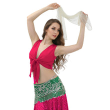 Chiffon Belly Dance Ruffle Top | Sleeveless Self-Tie S-5XL | 30 Colors C68
