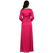 Satin Long Sleeve Modest Gown | Full Length Hijab Dress S-3XL | 41 Colors S121