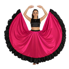 Satin 16 Yard Full Circle Skirt Black Frill | Pro Flow S-3XL S58