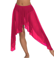 Belly Dance Side Asym Skirt | Sheer Flow | 30 Colors S-5XL C44