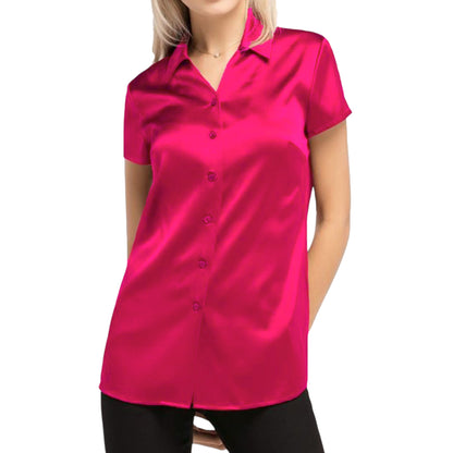 Satin Short Sleeve Shirt S118 - Regular Size 1