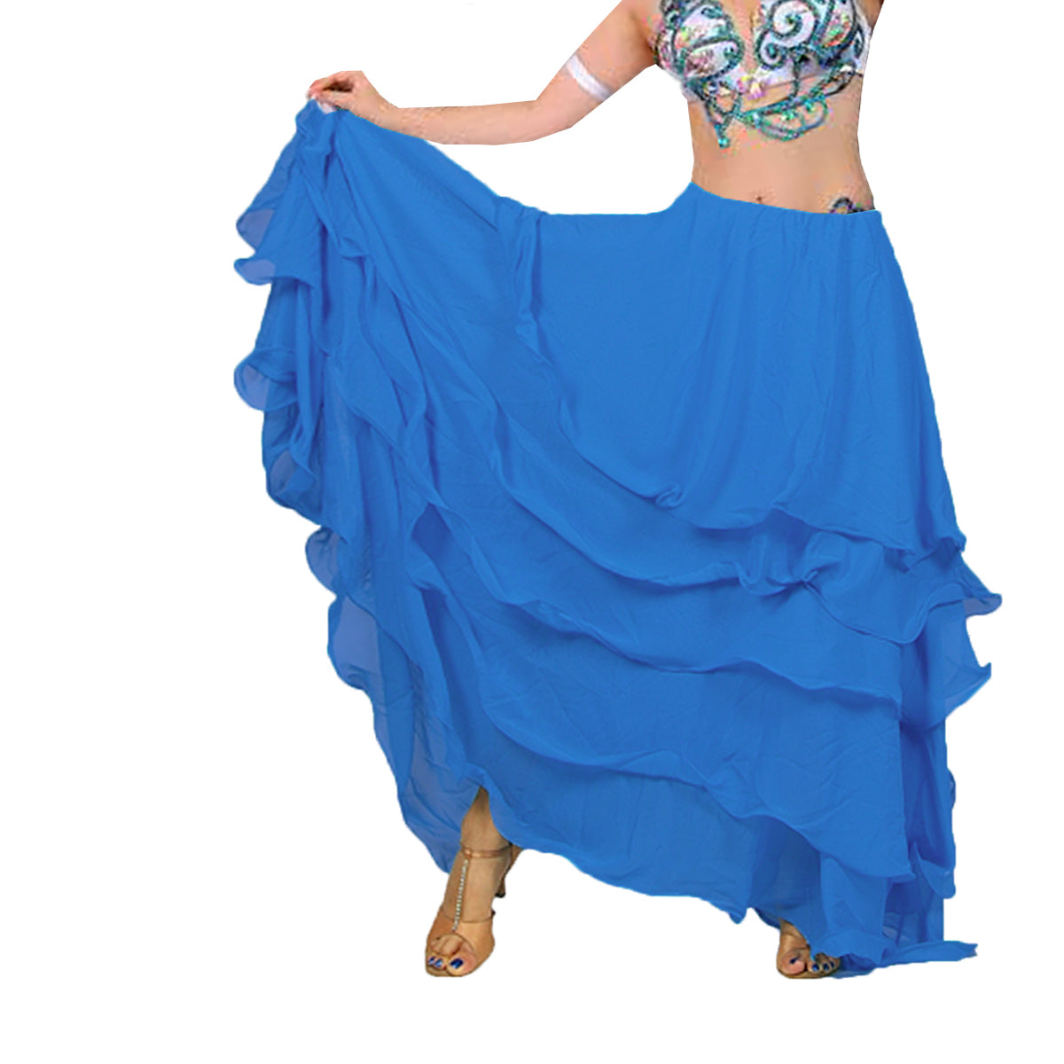 Chiffon 5 layer Belly Dance Skirt C25  - Regular Size 1