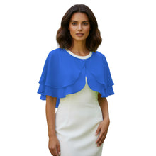 Double Layer Chiffon Peplum Shrug | Solid Color Elegant Evening Bolero | Women's Dressy Cardigan Cover-Up Top C40