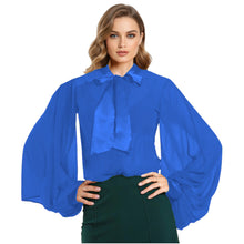 Chiffon Button Down Shirt | Sheer Blouse S-5XL | 30 Colors C47
