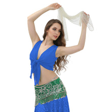 Chiffon Belly Dance Ruffle Top | Sleeveless Self-Tie S-5XL | 30 Colors C68