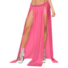 Belly Dance Satin  Both side slit  cut Skirt S96 - Regular Size 1