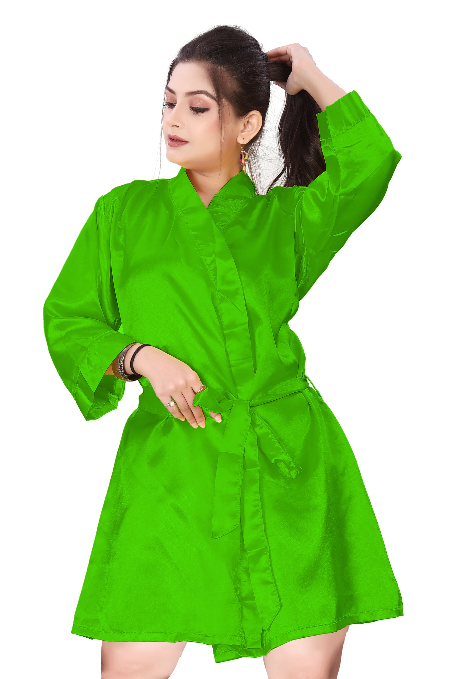 Satin Night Wear Bathrobe For Women S104-Regular Size 1