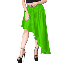 Satin Asymmetrical High low Skirt Skirt S6-Regular Size 1