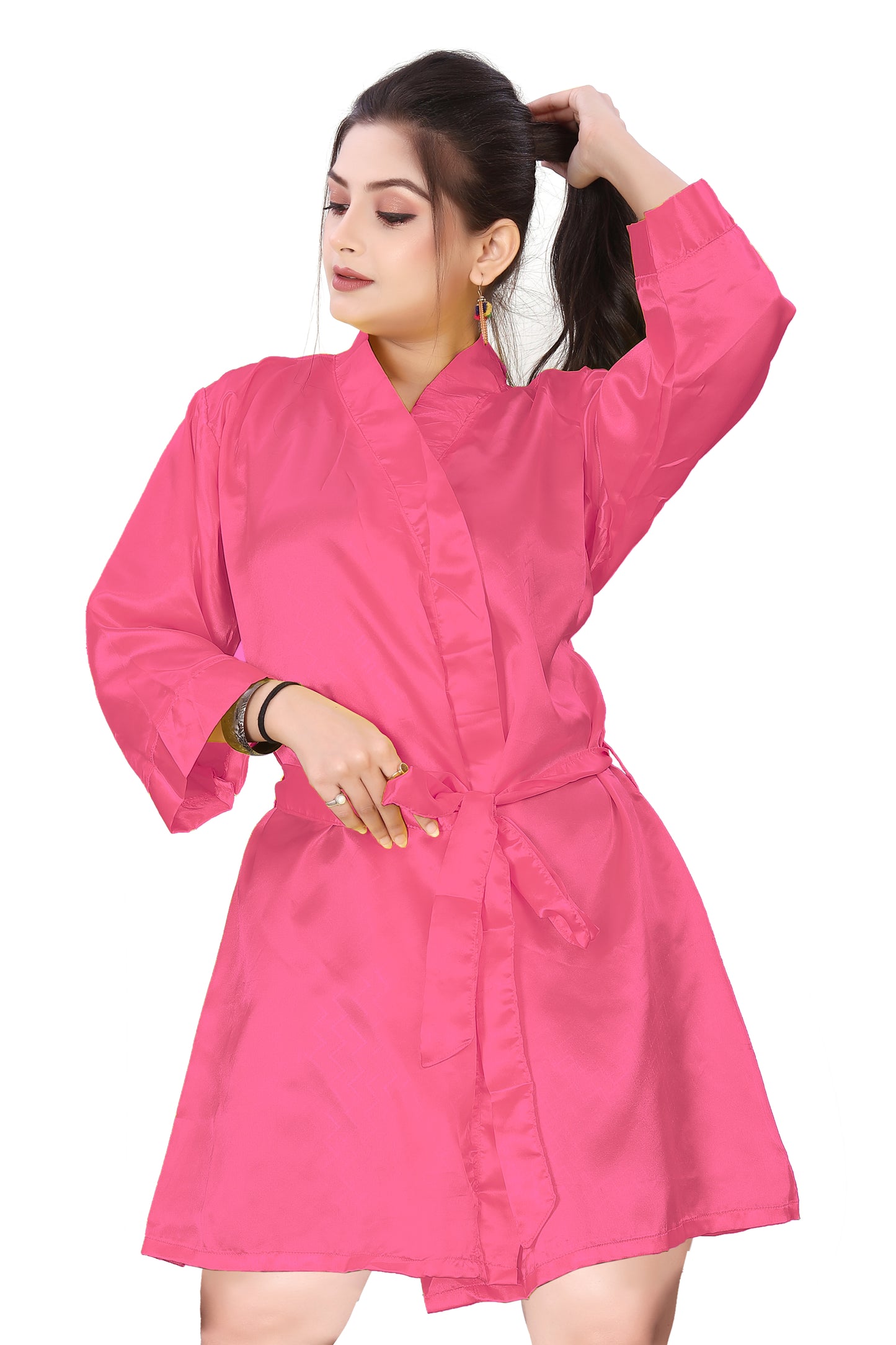 Satin Night Wear Bathrobe For Women S104-Regular Size 1