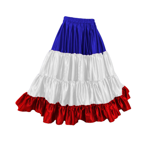 FRANCE Flag Country satin 25 yard Multi Color Skirt S31