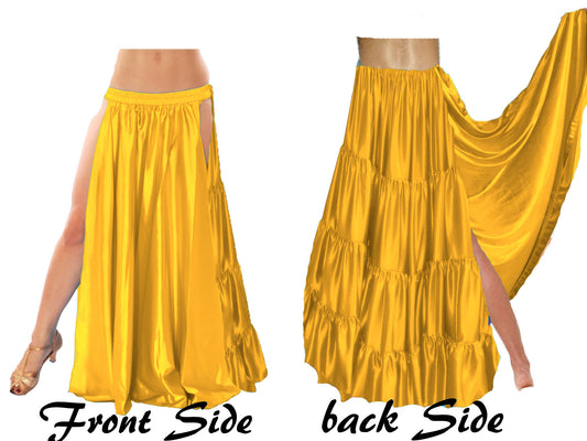 Side Slit A line Belly Dance skirt 4 Layer Skirt S95 - Regular Size 2