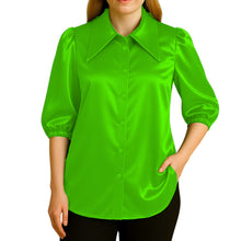 Button Down shirt Fancy Satin Shirt S90 - Regular Size 1