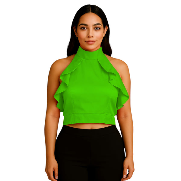 Satin Crop Top | Fancy Party Wear Blouse S-3XL | 41 Colors S92
