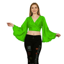 Gray Satin Back Tie Blouse, professional ruffle crop top.