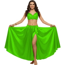 Satin Half Circle Dance Skirt | Side Slit Flow S-3XL | 41 Colors S15