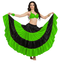 Satin 25 Yd 4 Tier Multi Color Skirt | Belly Dance Flow S-5XL S5