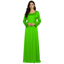 Satin Long Sleeve Modest Gown | Full Length Hijab Dress S-3XL | 41 Colors S121