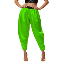 Satin Tapered Party Pants • Plus Size Elastic Waist Trousers • Women's Elegant Night Out Bottoms  S145