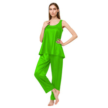 Satin Nightwear Top + Palazzo Set | Luxury Pajamas S-3XL | 41 Colors S21