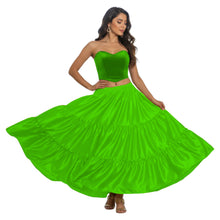 Satin 8 Yard 3 Tier Belly Dance Skirt | Full Volume Flow S-5XL S3