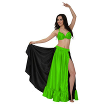 Satin Half Circle Skirt w/ Frill | Elegant Dance Flow S-3XL | 41 Colors S52