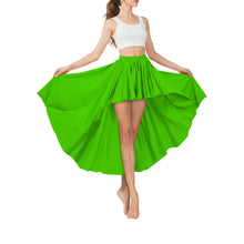 Satin Asymmetrical High-Low Skirt | Flowy Maxi S-5XL | 41 Colors S74