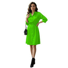 Satin Long Button Down Dress Shirt | Party Tunic S-3XL | 41 Colors S115