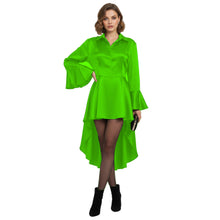 Satin Victorian Long Shirt Dress | Button Down Tunic S-3XL | 41 Colors S113