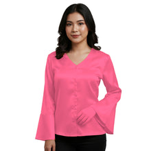 Satin Flare Sleeve Button Down Top | Dramatic Blouse S-3XL | 41 Colors S82