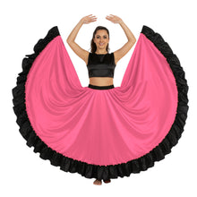 Satin 16 Yard Full Circle Skirt Black Frill | Pro Flow S-3XL S58