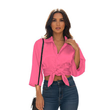 Satin Button Down Crop Top | High-Shine Shirt S-3XL | 41 Colors S116