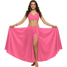 Satin Half Circle Dance Skirt | Side Slit Flow S-3XL | 41 Colors S15