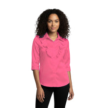 Mint Green Satin Vintage Style Button Down, fresh 3/4 sleeve top.