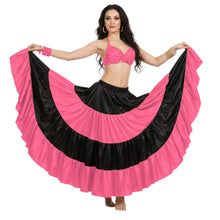 Satin 25 Yd 4 Tier Multi Color Skirt | Belly Dance Flow S-5XL S5