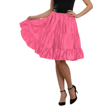 Golden Satin 3-Layer Skirt, festive tiered ruffle mini.