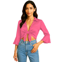 Satin Self Tie Cover Up Top | Adjustable Party Blouse S-3XL | 41 Colors S119