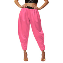 Satin Tapered Party Pants • Plus Size Elastic Waist Trousers • Women's Elegant Night Out Bottoms  S145