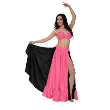 Satin Half Circle Skirt w/ Frill | Elegant Dance Flow S-3XL | 41 Colors S52