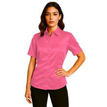 Satin Short Sleeve Button Down Shirt | Button Down Nightwear S-3XL | 41 Colors S107